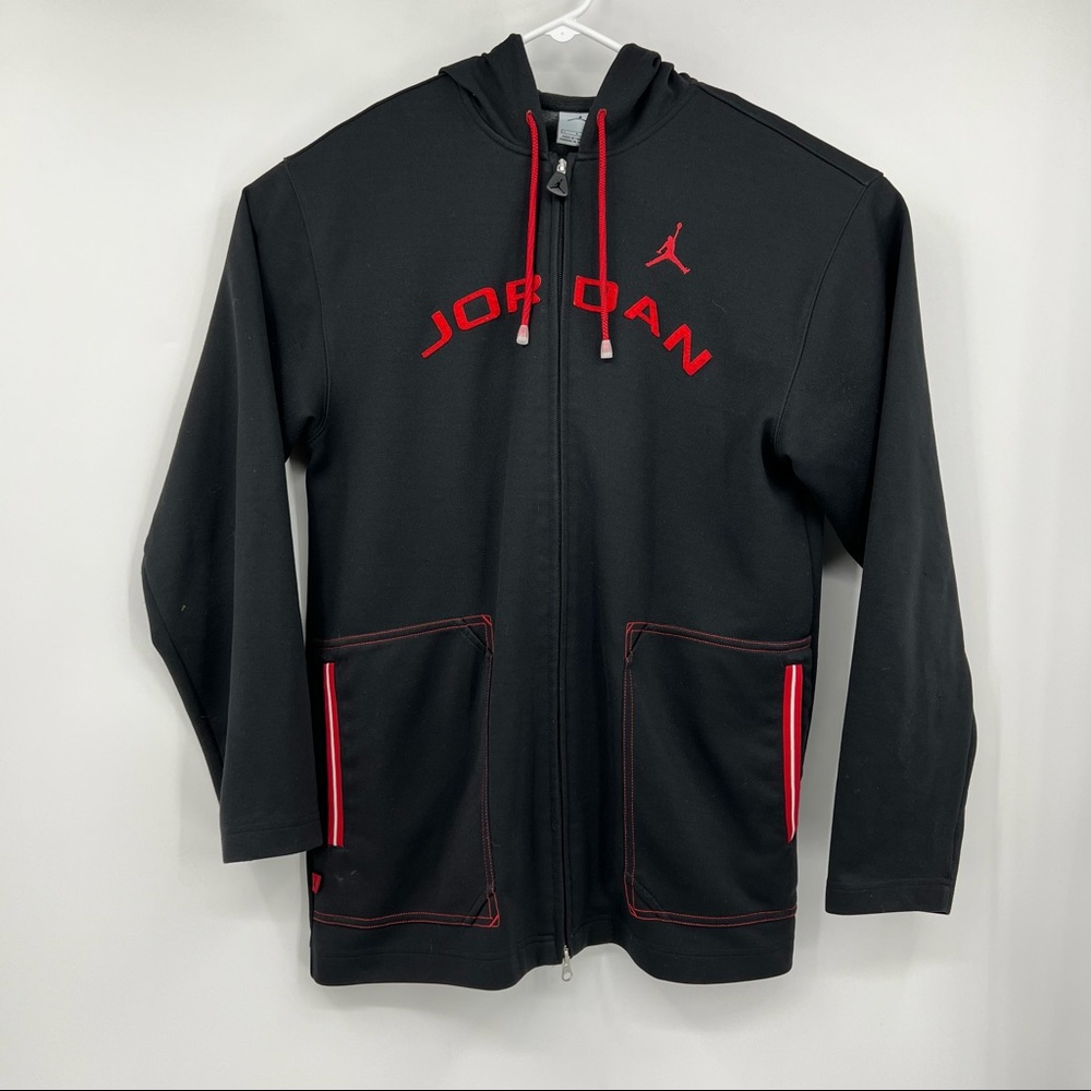 Jordan Black Full Zip Hooded Jacket Mens Sz L Large